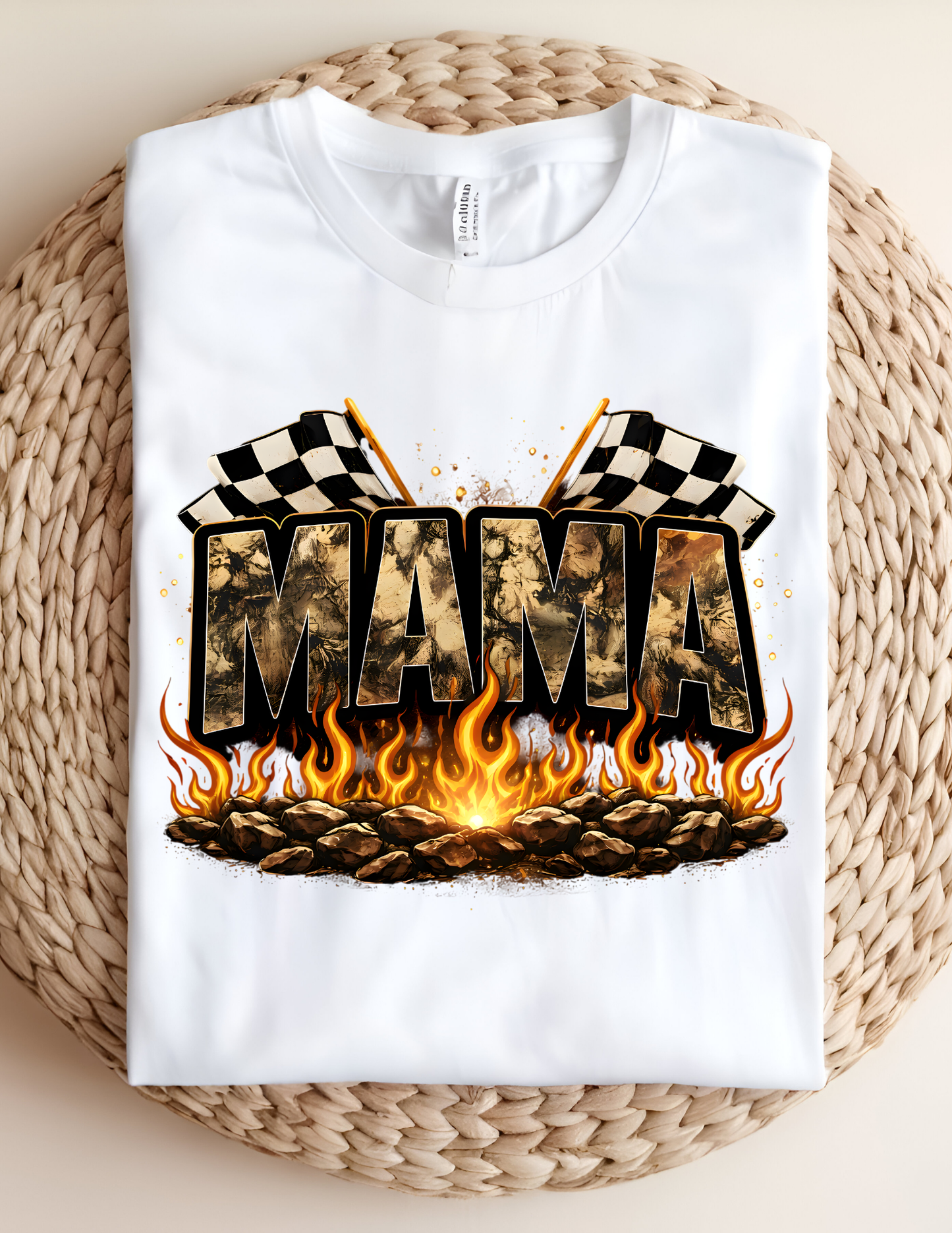 Racing Mama Flames Graphic Tee