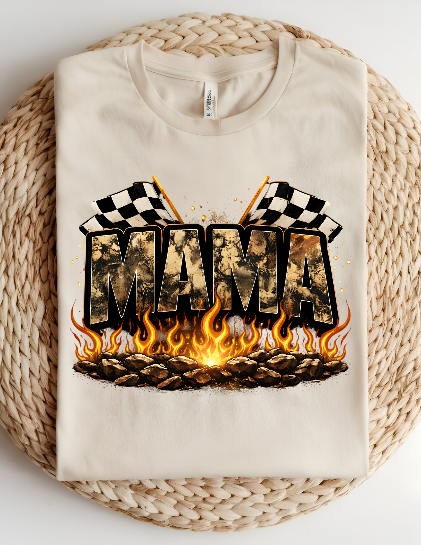 Racing Mama Flames Graphic Tee