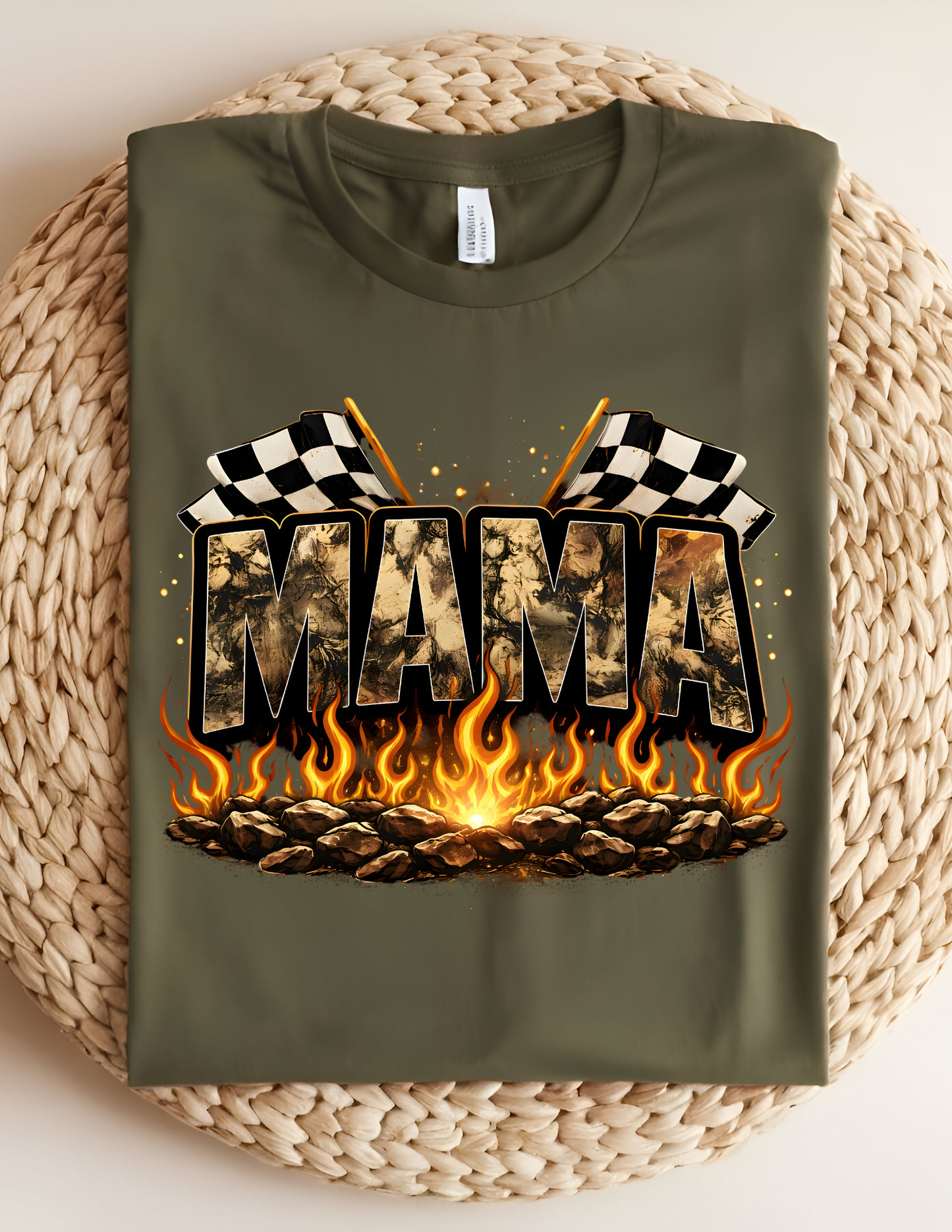 Racing Mama Flames Graphic Tee