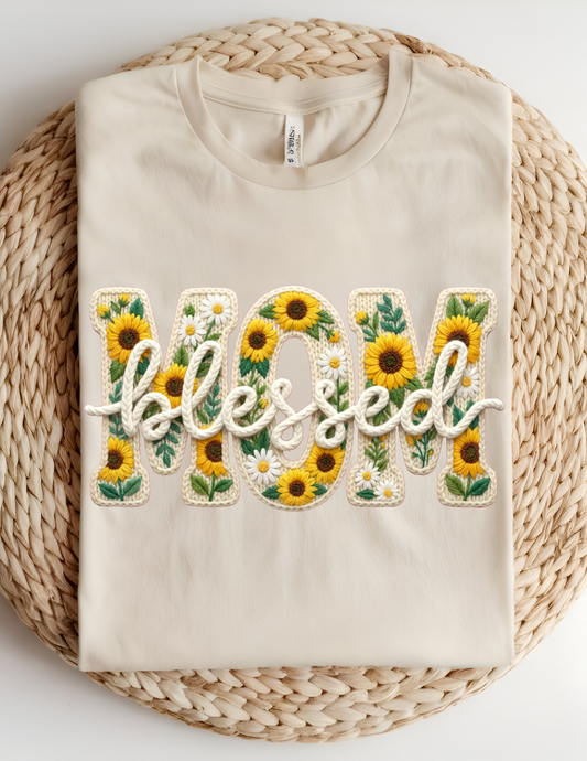 Sunflower “Mom Blessed” Tee 🌻💛