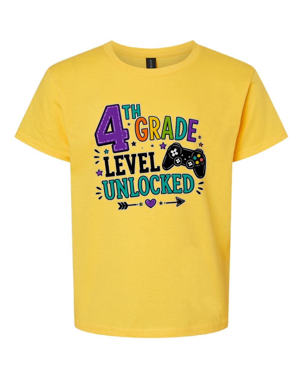 4th Grade Level Unlocked Gamer Tee