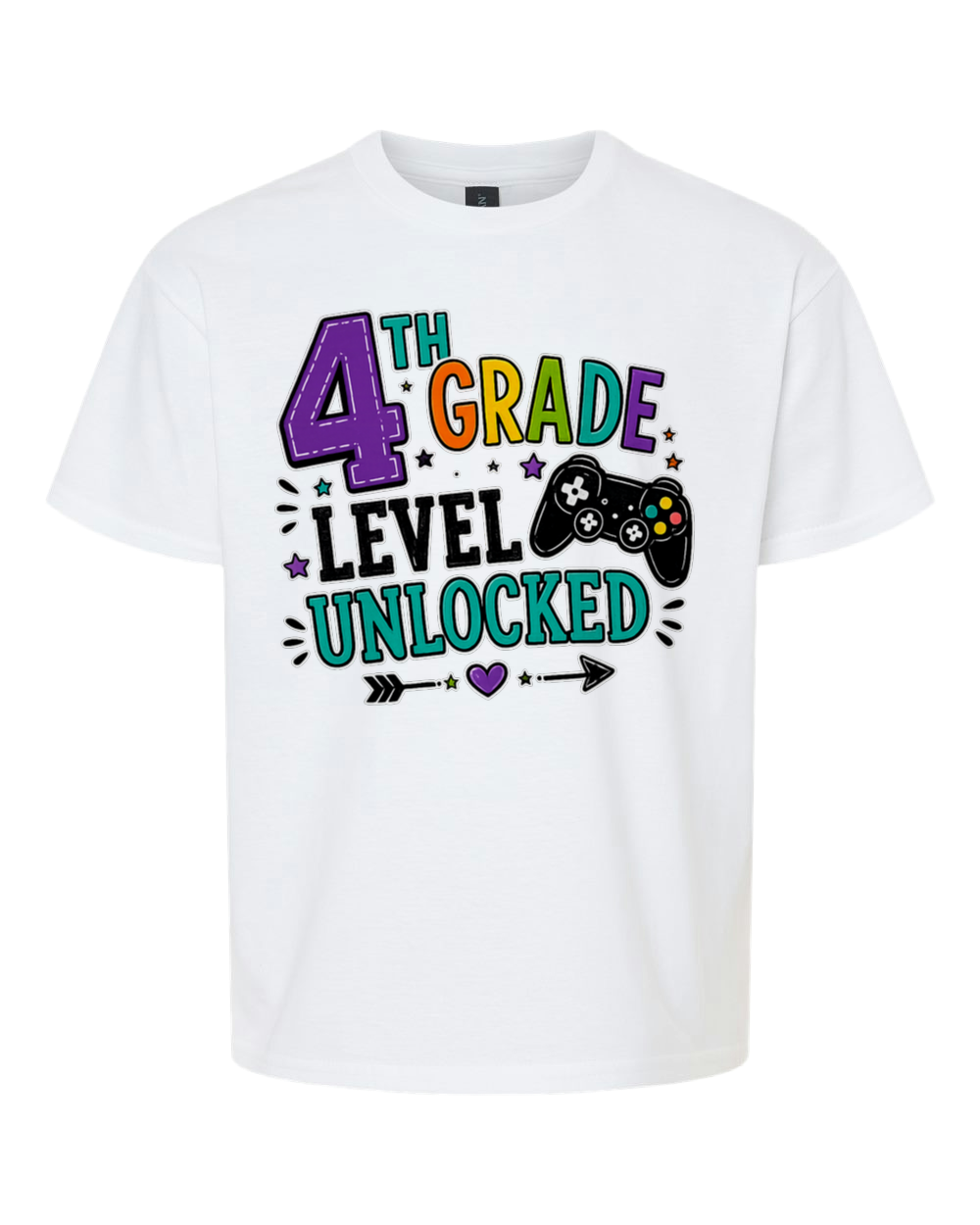 4th Grade Level Unlocked Gamer Tee